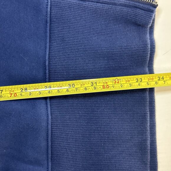 Athleta Cozy Karma Dress Size Small Blue Cowl Neck Kangaroo Pocket Zippers - Picture 7 of 9